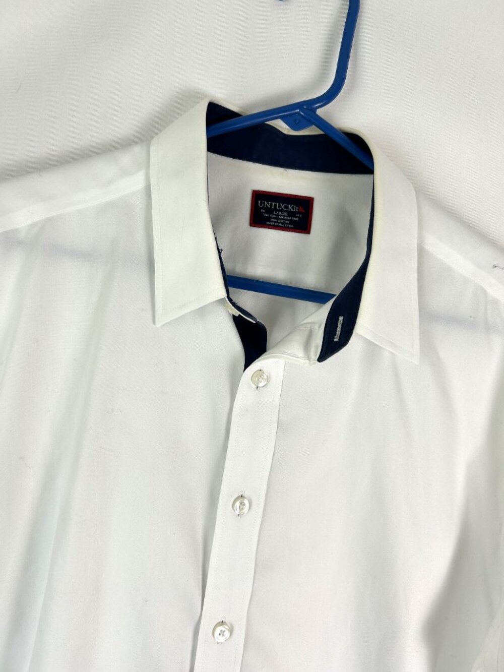 Untuckit Tall Slim Wrinkle Free White Dress Shirt L - Picture 2 of 7